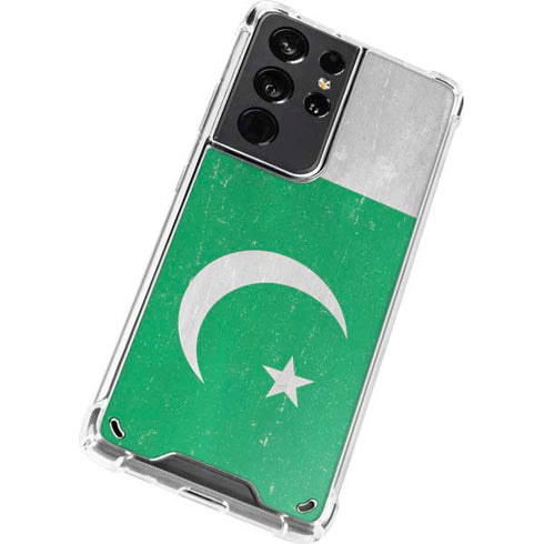 Pakistan Flag Distressed Galaxy S21 Ultra 5G Clear Case